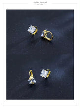 Load image into Gallery viewer, pendientes de aro de Plata de Ley 925 con zirconia cúbica