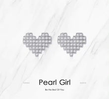 Load image into Gallery viewer, pendientes de plata de ley 925 con forma de corazón