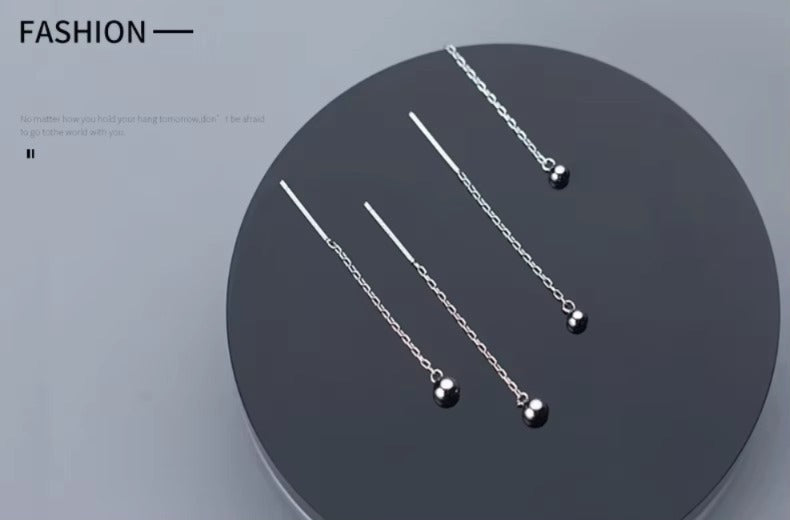 pendientes colgantes de plata de ley 100% para mujer, aretes de diseño minimalista