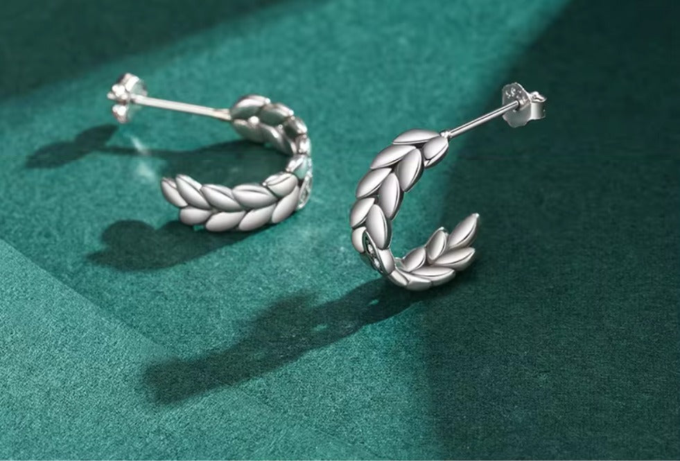 pendientes de tuerca Vintage para mujer, plata de ley 925 chapada en platino