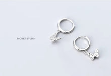 Load image into Gallery viewer, pendientes de aro de plata esterlina 925 para mujer