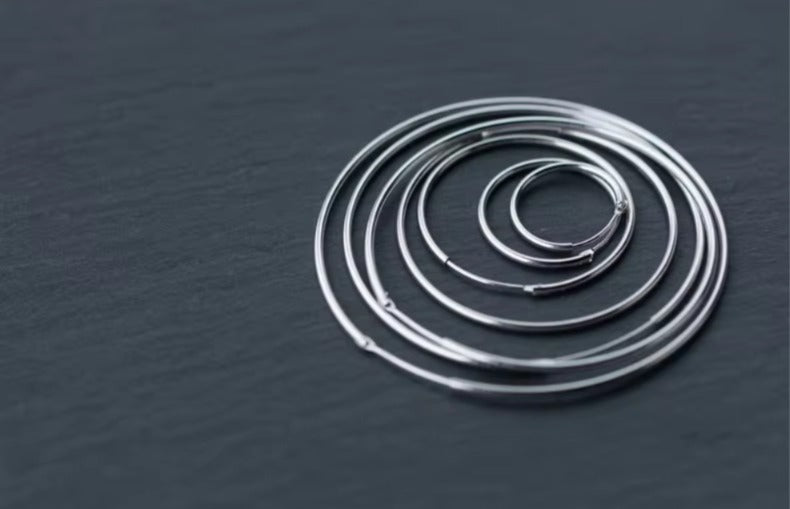 pendientes de aro de Plata de Ley 925 auténtica para mujer