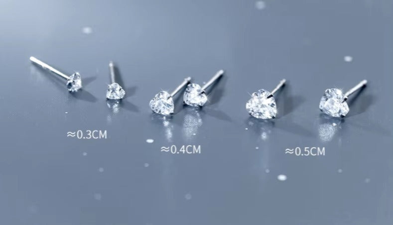 pendientes de plata de primera ley y Circonia cúbica para mujer, aretes pequeños