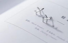 Cargar imagen en el visor de la galería, pendientes pequeños de plata de ley 100% 925 para mujer