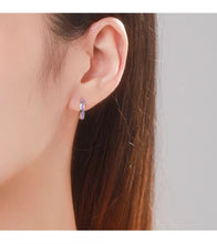 Load image into Gallery viewer, pendientes de aro de Plata de Ley 925 para mujer