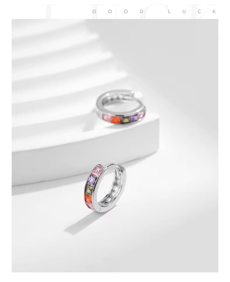 pendientes de aro de Plata de Ley 925 para mujer