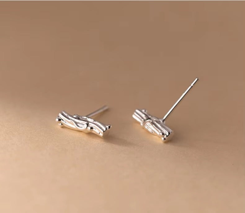 pendientes de tuerca de notación musical Vintage para mujer, de plata de ley 925