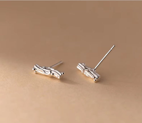 pendientes de tuerca de notación musical Vintage para mujer, de plata de ley 925