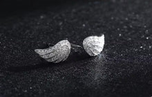 Load image into Gallery viewer, pendientes de plata de ley 925 con diseño de alas de Ángel para mujer