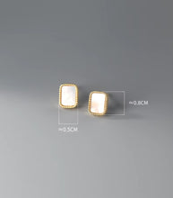 Load image into Gallery viewer, pendientes de perlas de Concha de Plata de Ley 925 para mujer