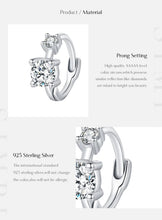Load image into Gallery viewer, pendientes de aro de Plata de Ley 925 para mujer