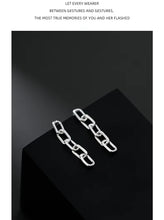 Load image into Gallery viewer, pendientes colgantes geométricos de Plata de Ley 925 para mujer, cadena de enclavamiento