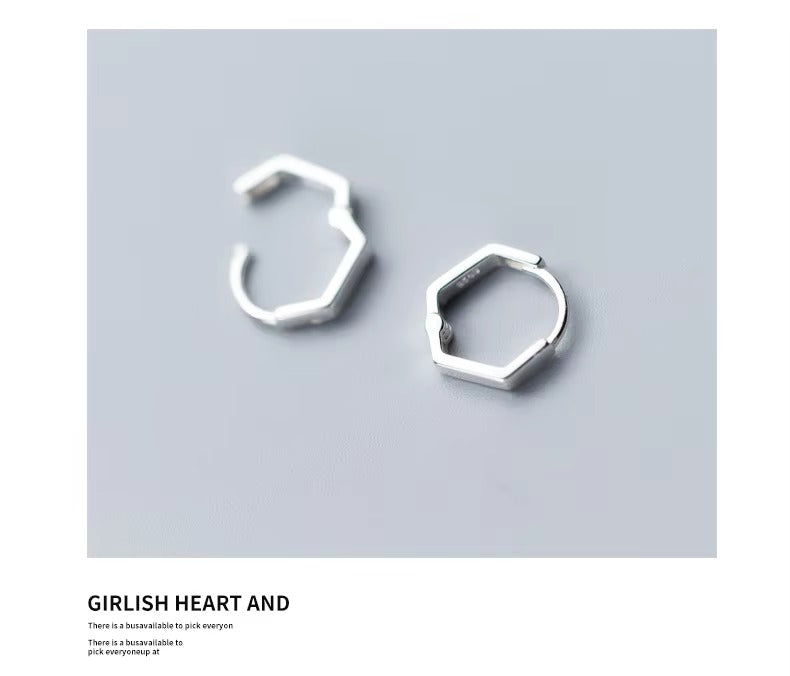 pendientes de plata de ley 2021 para mujer y niña, aretes geométricos simples