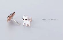 Load image into Gallery viewer, pendientes de plata de ley 925 con forma de gato para mujer