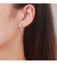 Load image into Gallery viewer, pendientes de aro de Plata de Ley 925 para mujer