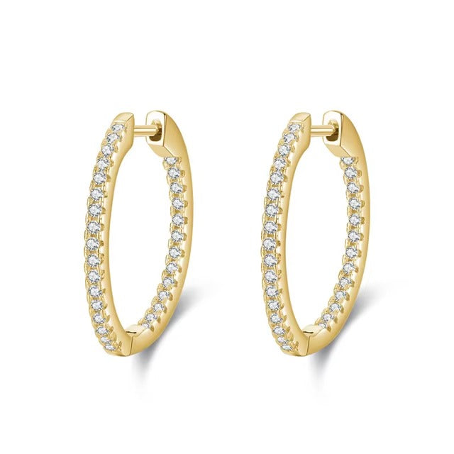 pendientes de aro de plata auténtica para mujer