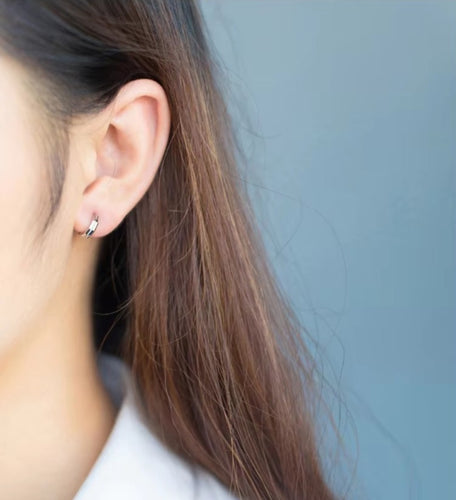 pendientes de aro de plata de ley 100% 925 auténtica para mujer, aretes estereoscópicos