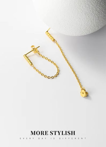 pendientes de cadena de eslabones geométricos para mujer