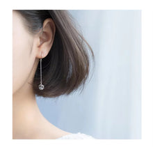 Load image into Gallery viewer, pendientes de gota de circonia cúbica para mujer, aretes de plata de ley 100% auténtica