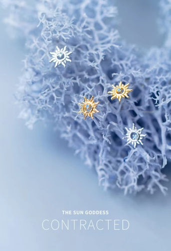 pendientes de plata de ley 925 con forma de Helios para mujer