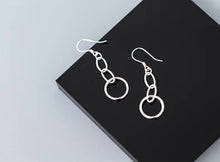 Load image into Gallery viewer, pendientes de plata de ley 925 para mujer, aretes colgantes, redondos, ovalados