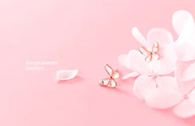 Cargar imagen en el visor de la galería, pendientes de tuerca de mariposa de baile para mujer, de esmalte de 925 Plata de ley