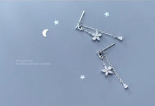 Load image into Gallery viewer, pendientes de plata de ley 925 con forma de flor para mujer