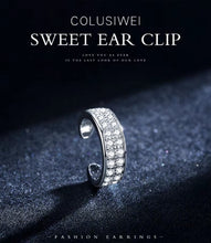 Load image into Gallery viewer, pendientes de plata de ley 925 para hombre y mujer, aretes con Clip brillante de circonita cúbica