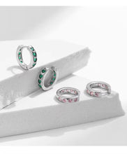 Load image into Gallery viewer, pendientes de aro de Plata de Ley 925 para mujer