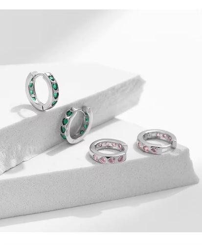 pendientes de aro de Plata de Ley 925 para mujer