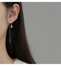 Load image into Gallery viewer, pendientes de gota de borla de cadena larga Rosa minimalista para mujer