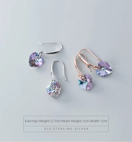 pendientes colgantes de cristal arcoíris para mujer