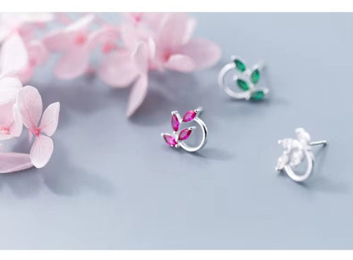 pendientes de plata de primera ley y Circonia cúbica para mujer