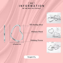 Load image into Gallery viewer, pendientes de aro de plata esterlina 100% 925 para mujer
