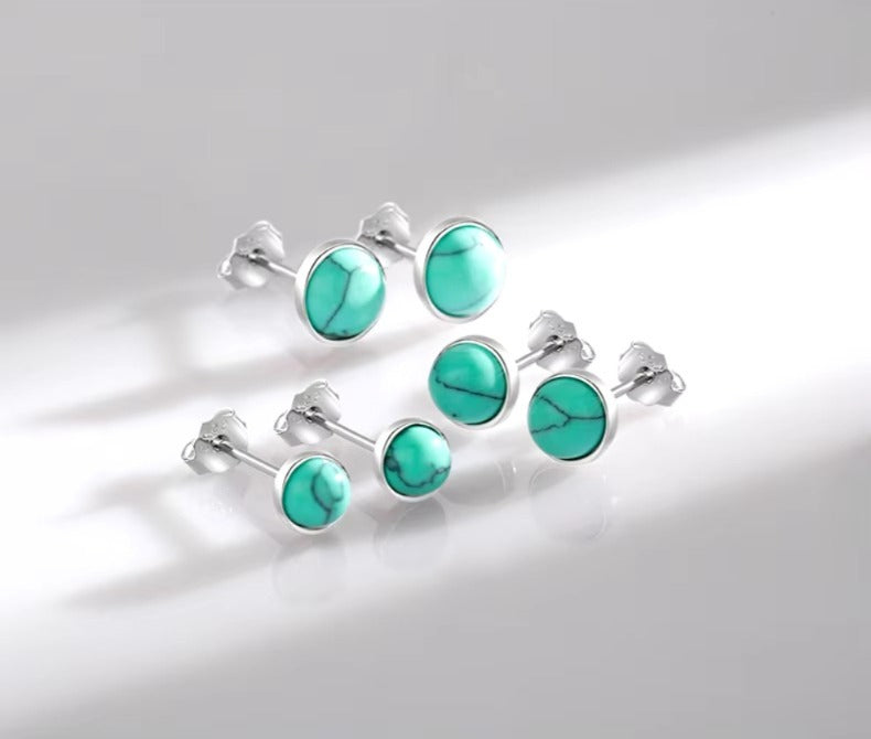 pendientes de tuerca de Plata de Ley 925 auténtica para mujer