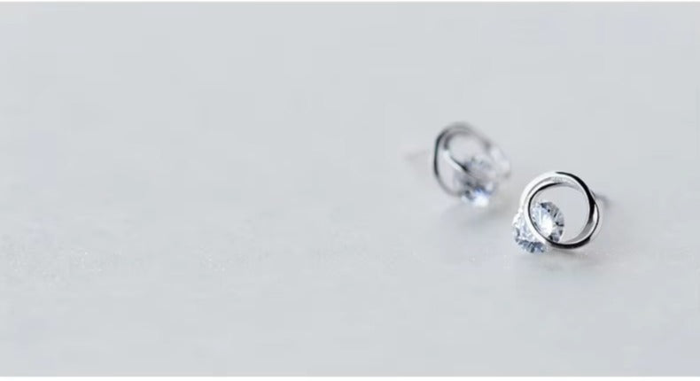 pendientes de plata de ley 100% y Circonia cúbica para mujer, aretes pequeños