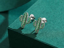 Load image into Gallery viewer, pendientes de plata de primera ley con forma de Cactus para mujer
