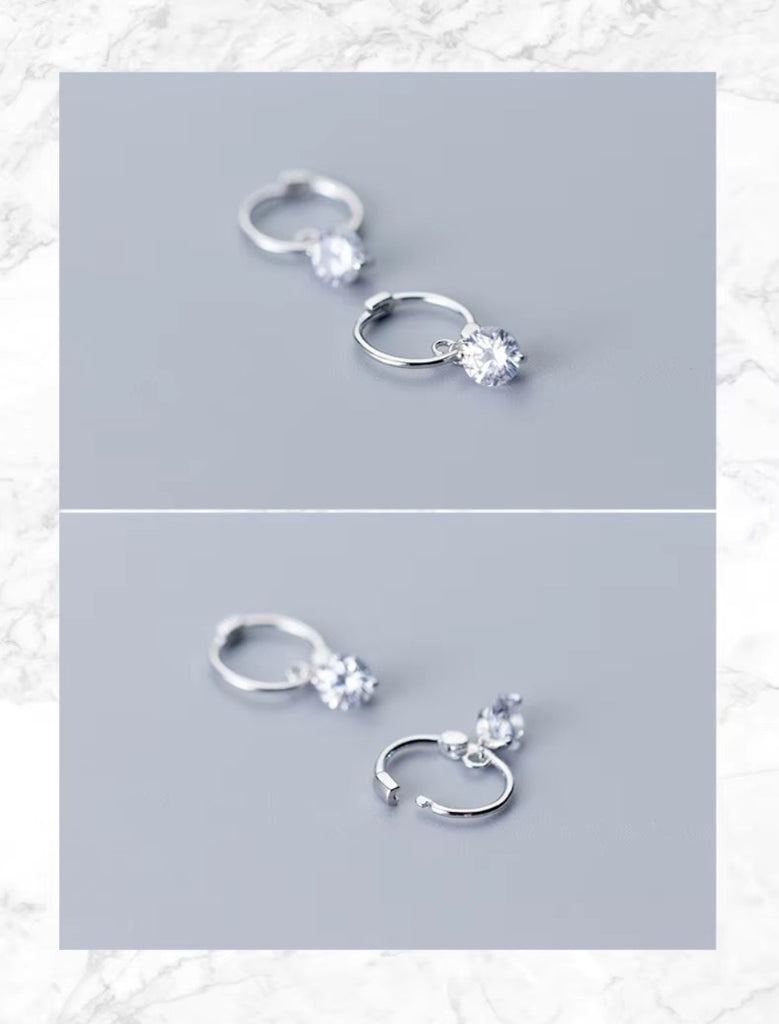 pendientes de plata de primera ley y Circonia cúbica para mujer, aretes, plata esterlina 100%