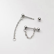 Load image into Gallery viewer, pendientes de plata de ley 925 con cadena de eslabones para mujer