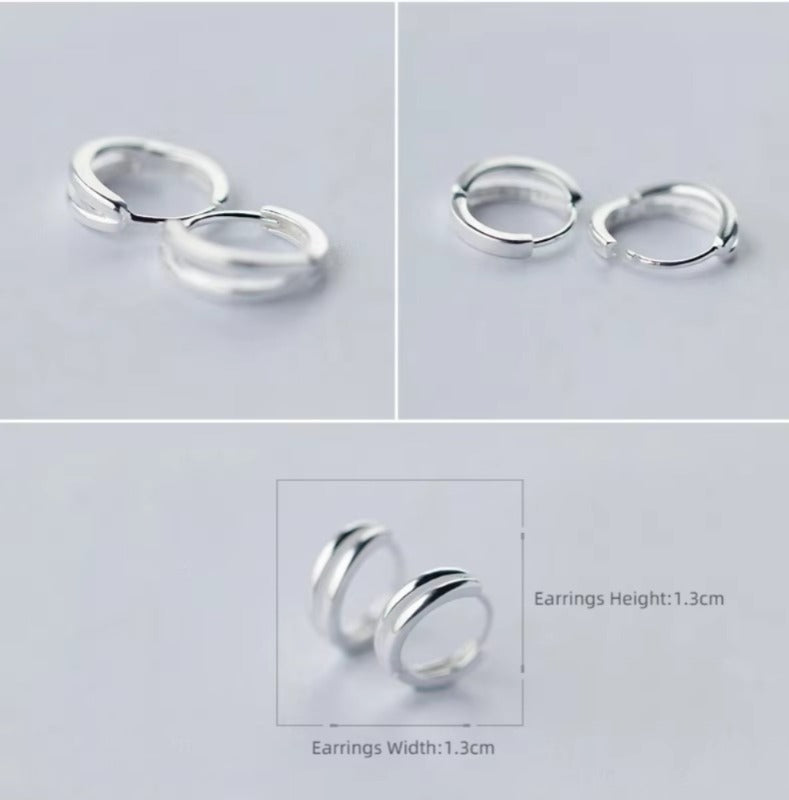 pendientes de aro de Plata de Ley 925 para mujer