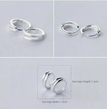 Load image into Gallery viewer, pendientes de aro de Plata de Ley 925 para mujer