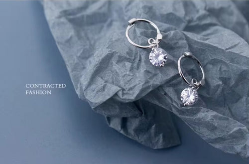 pendientes de plata de primera ley y Circonia cúbica para mujer, aretes, plata esterlina 100%