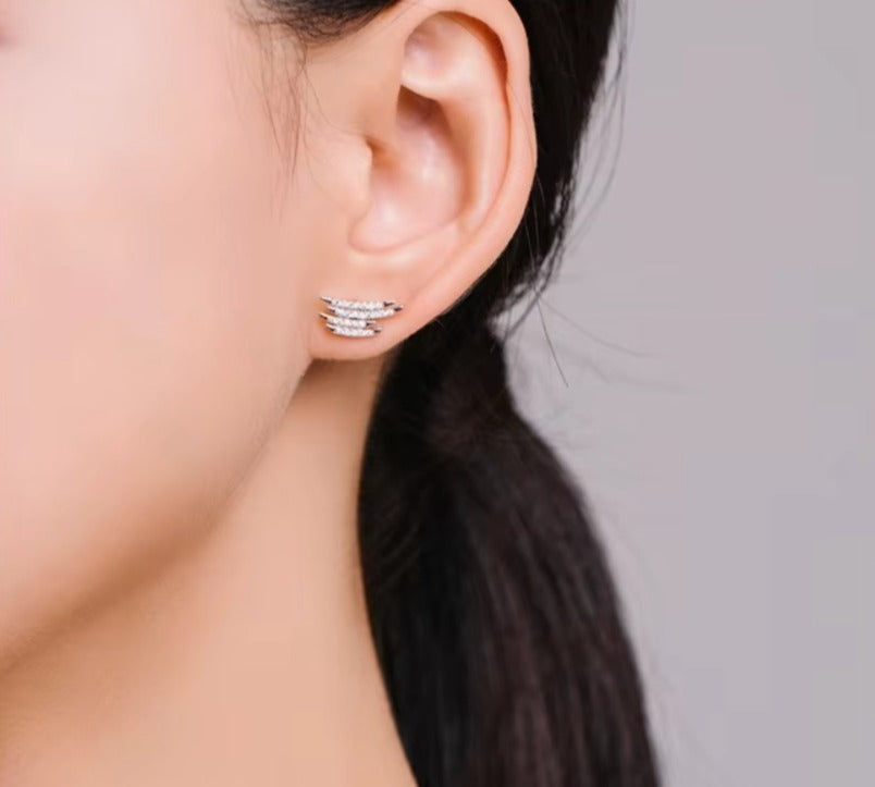 pendientes de plata de primera ley y Circonia cúbica para mujer, aretes pequeños, plata esterlina 100%
