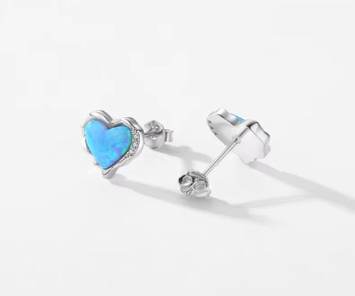 pendientes de plata de ley 925 con corazones irregulares para mujer