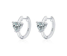 Load image into Gallery viewer, pendientes de plata de ley 925 con forma de corazón para mujer