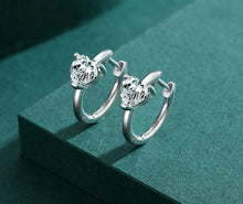 Load image into Gallery viewer, pendientes de plata de ley 925 con forma de corazón para mujer