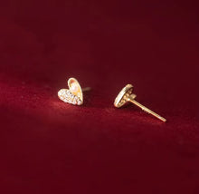 Load image into Gallery viewer, pendientes de plata de ley 925 con forma de corazón Irregular para mujer