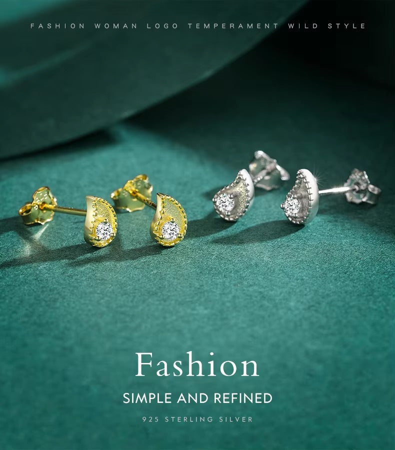 pendientes de plata de ley 925 con forma de lágrima para mujer, aretes pequeños de circonita