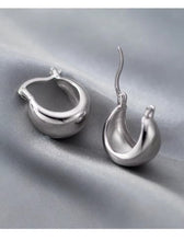 Load image into Gallery viewer, pendientes de aro de Plata de Ley 925 auténtica para mujer