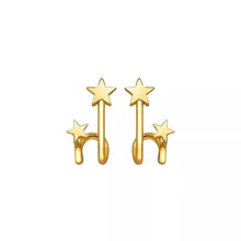 Cargar imagen en el visor de la galería, pendientes de tuerca geométricos minimalistas para mujer, de doble capa